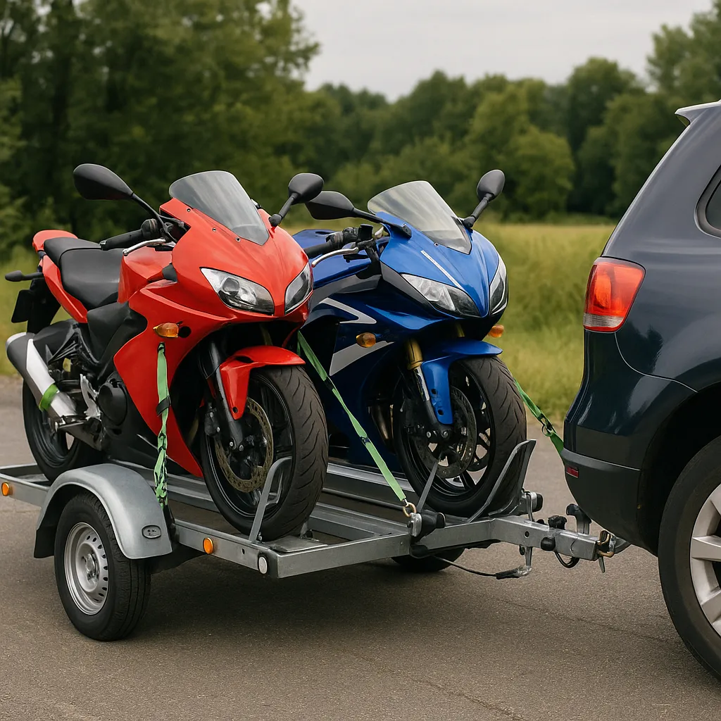 Biztonságos motorszállítás utánfutón