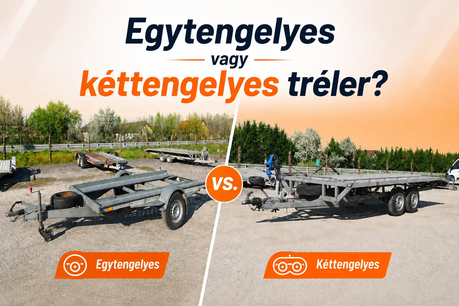Egytengelyes vagy kéttengelyes autószállító tréler – melyiket érdemes választani?